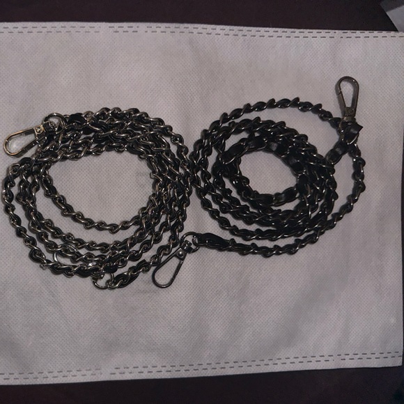 Unbranded Leather 47” Chain bags & wallets - Black-Silver PRICE FOR ONE - Picture 12 of 14